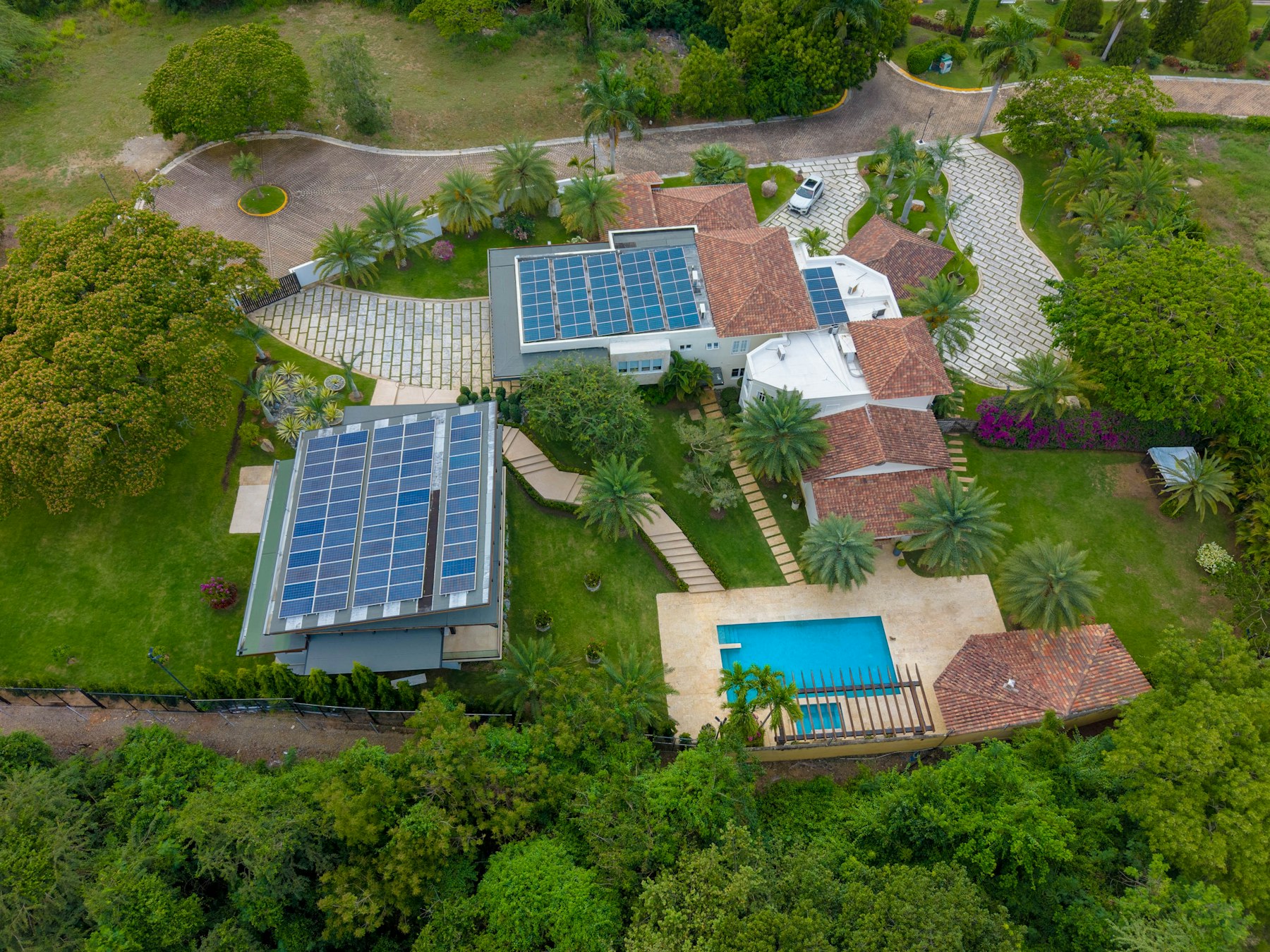 Modern home with full solar coverage